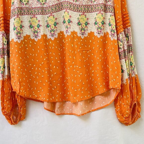 Anthropologie Maeve Peasant Blouse Womens Medium Ceresco Summer Floral Boho - Picture 3 of 12
